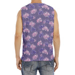 Pink And Purple Japanese Amaryllis Print Men's Fitness Tank Top