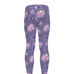 Pink And Purple Japanese Amaryllis Print Men's leggings