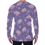 Pink And Purple Japanese Amaryllis Print Men's Long Sleeve T-Shirt