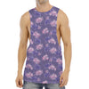 Pink And Purple Japanese Amaryllis Print Men's Muscle Tank Top