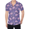 Pink And Purple Japanese Amaryllis Print Men's Shirt