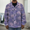 Pink And Purple Japanese Amaryllis Print Men's Shirt Jacket