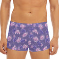 Pink And Purple Japanese Amaryllis Print Men's Short Boxer Briefs