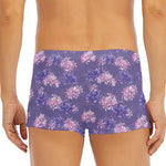 Pink And Purple Japanese Amaryllis Print Men's Short Boxer Briefs
