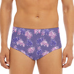 Pink And Purple Japanese Amaryllis Print Men's Triangle Swim Briefs