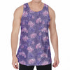 Pink And Purple Japanese Amaryllis Print Men's Velvet Tank Top