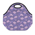 Pink And Purple Japanese Amaryllis Print Neoprene Lunch Bag