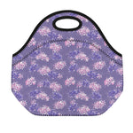 Pink And Purple Japanese Amaryllis Print Neoprene Lunch Bag