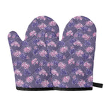 Pink And Purple Japanese Amaryllis Print Oven Mitts