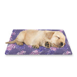 Pink And Purple Japanese Amaryllis Print Pet Cooling Mat Cover