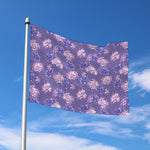 Pink And Purple Japanese Amaryllis Print Polyester Flag