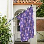 Pink And Purple Japanese Amaryllis Print Polyester Flag