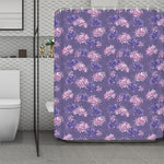 Pink And Purple Japanese Amaryllis Print Polyester Shower Curtain