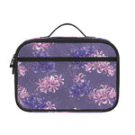 Pink And Purple Japanese Amaryllis Print Portable Lunch Bag
