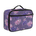Pink And Purple Japanese Amaryllis Print Portable Lunch Bag