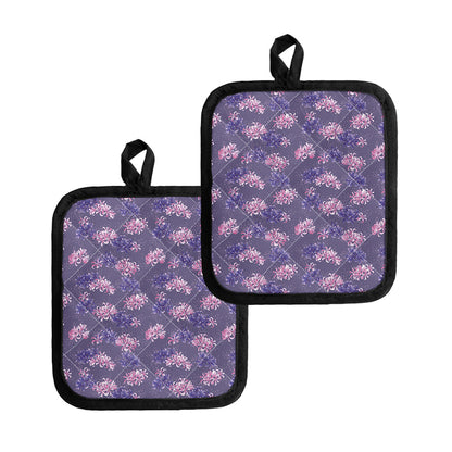 Pink And Purple Japanese Amaryllis Print Pot Holders