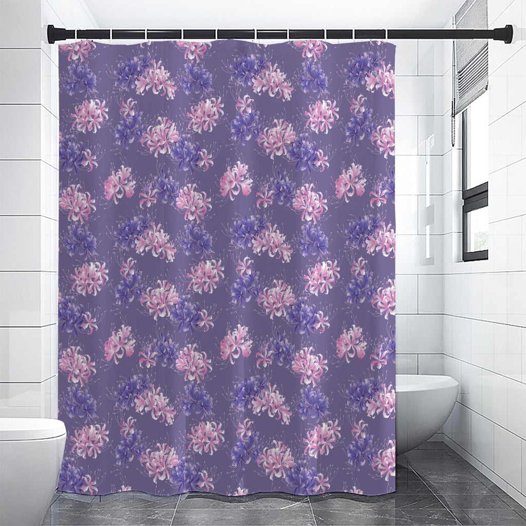 Pink And Purple Japanese Amaryllis Print Premium Shower Curtain