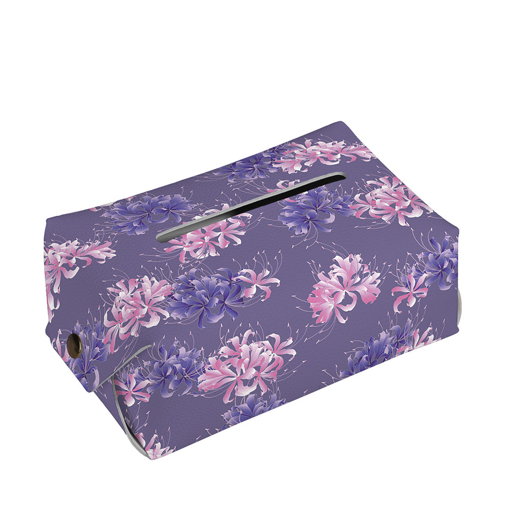 Pink And Purple Japanese Amaryllis Print Rectangle Tissue Box Cover