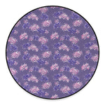 Pink And Purple Japanese Amaryllis Print Round Floor Mat