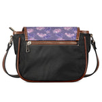 Pink And Purple Japanese Amaryllis Print Saddle Bag