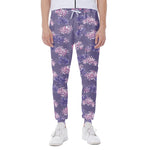 Pink And Purple Japanese Amaryllis Print Scuba Joggers