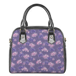 Pink And Purple Japanese Amaryllis Print Shoulder Handbag