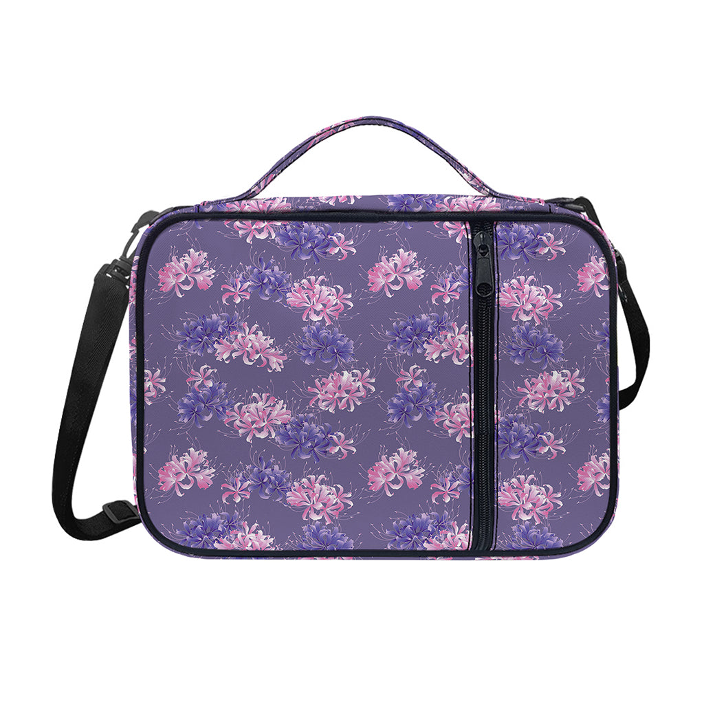 Pink And Purple Japanese Amaryllis Print Shoulder Strap Bible Bag