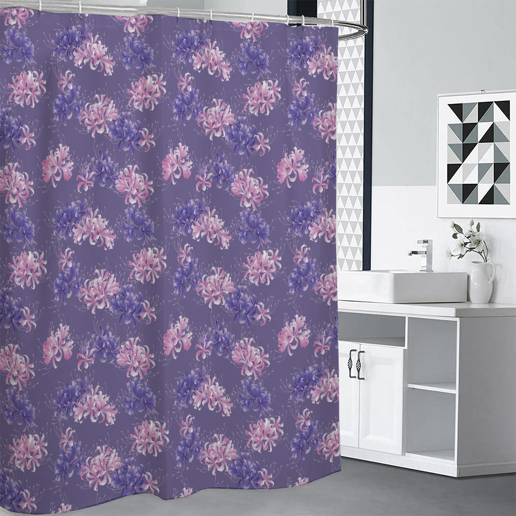 Pink And Purple Japanese Amaryllis Print Shower Curtain