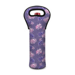 Pink And Purple Japanese Amaryllis Print Single Neoprene Wine Tote