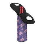Pink And Purple Japanese Amaryllis Print Single Neoprene Wine Tote