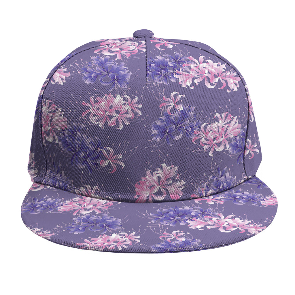 Pink And Purple Japanese Amaryllis Print Snapback Cap