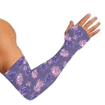 Pink And Purple Japanese Amaryllis Print Sun Protection Arm Sleeves