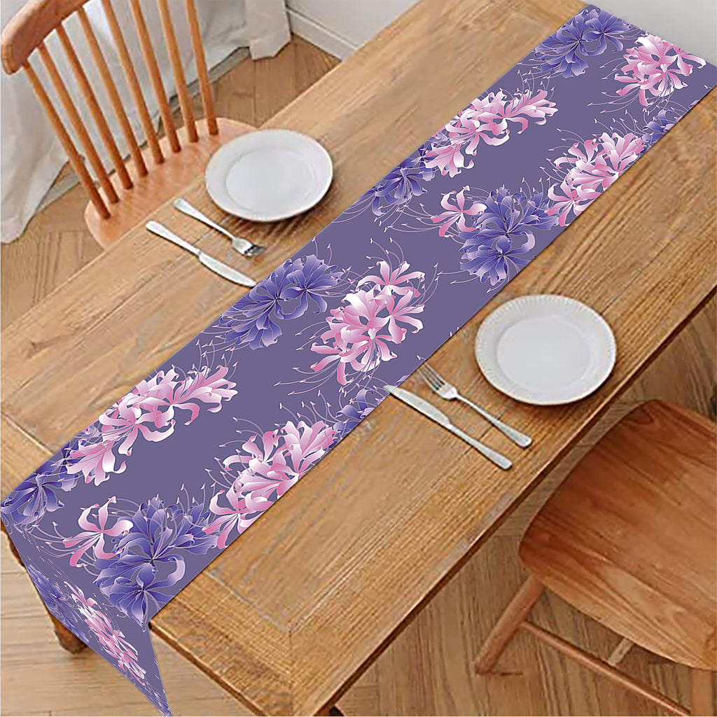 Pink And Purple Japanese Amaryllis Print Table Runner