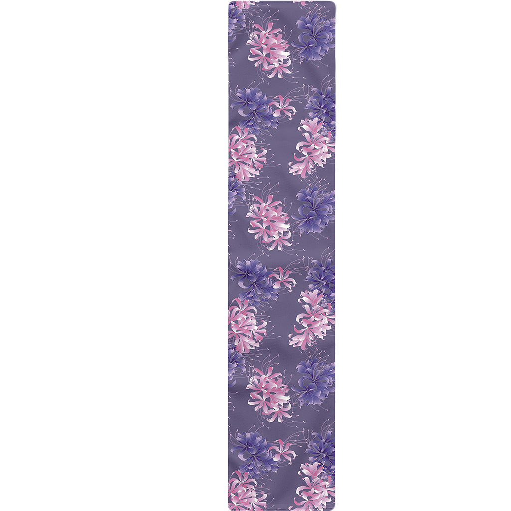 Pink And Purple Japanese Amaryllis Print Table Runner