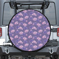 Pink And Purple Japanese Amaryllis Print Tire Cover