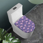 Pink And Purple Japanese Amaryllis Print Toilet Lid Cover