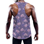 Pink And Purple Japanese Amaryllis Print Training Tank Top