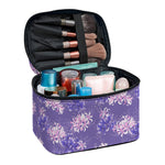 Pink And Purple Japanese Amaryllis Print Travel Makeup Bag