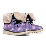 Pink And Purple Japanese Amaryllis Print Winter Boots