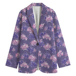 Pink And Purple Japanese Amaryllis Print Women's Blazer