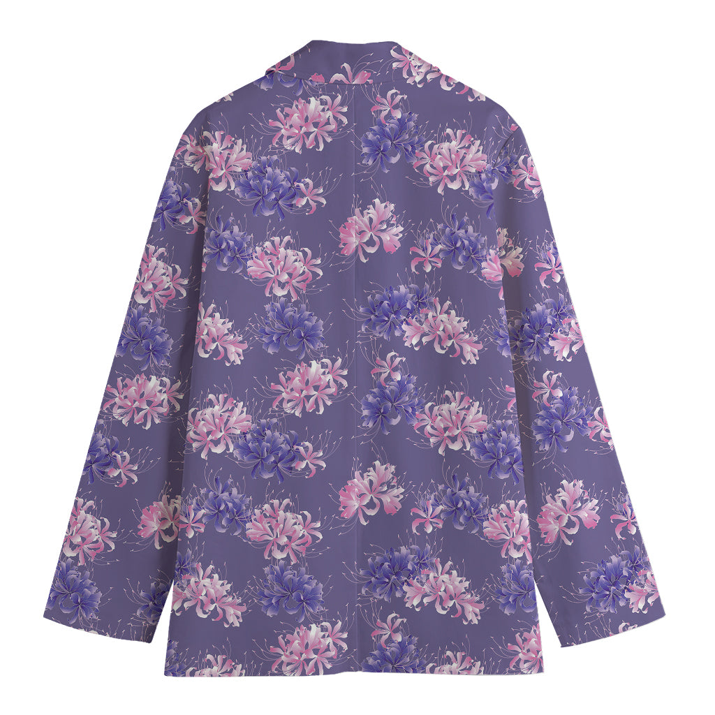 Pink And Purple Japanese Amaryllis Print Women's Blazer