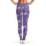 Pink And Purple Japanese Amaryllis Print Women's Leggings