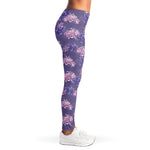 Pink And Purple Japanese Amaryllis Print Women's Leggings