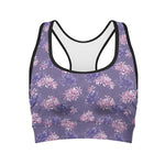 Pink And Purple Japanese Amaryllis Print Women's Sports Bra