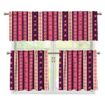 Pink And Purple Southwestern Print 3 Piece Kitchen Curtains