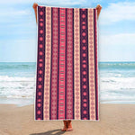 Pink And Purple Southwestern Print Beach Towel