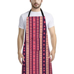 Pink And Purple Southwestern Print Bib Apron With Pocket