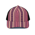 Pink And Purple Southwestern Print Black Mesh Trucker Cap