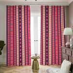 Pink And Purple Southwestern Print Blackout Pencil Pleat Curtains