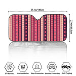 Pink And Purple Southwestern Print Car Windshield Sun Shade